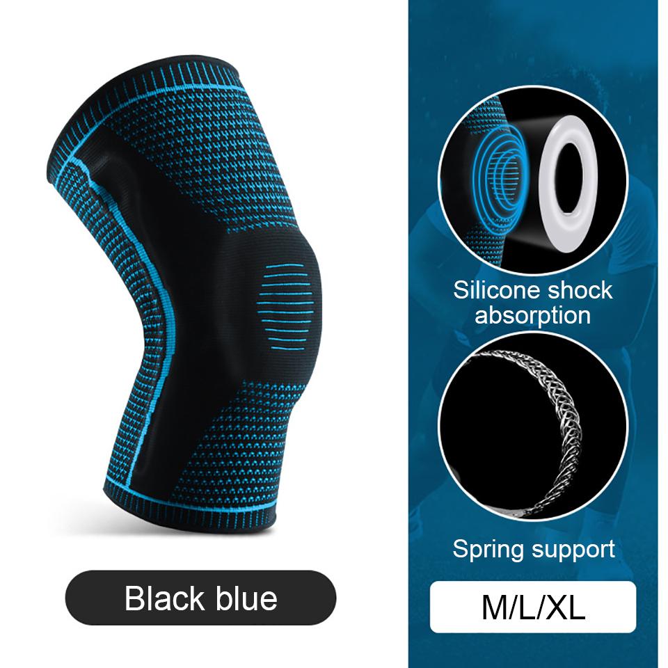 1Pcs Silicone Full Knee Brace Strap Patella Medial Support Strong Meniscus Compression Protection Sport Pads Running Basketball