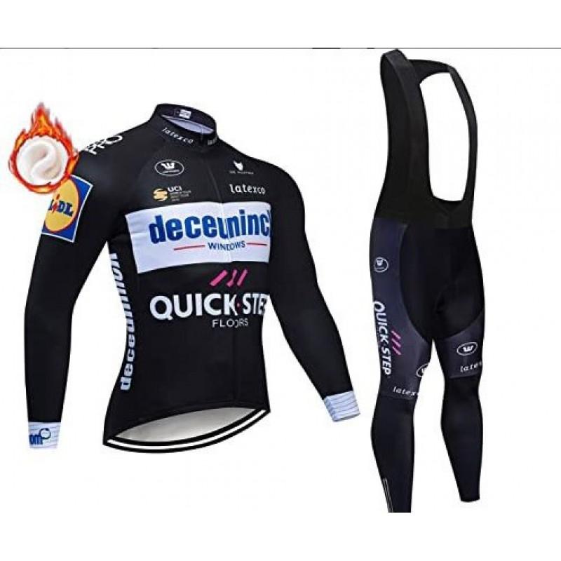 Winter Thermal Cycling Jersey Bib Pants Set Men Women Long Sleeve Fleece Warm Mountain Bike Outfit