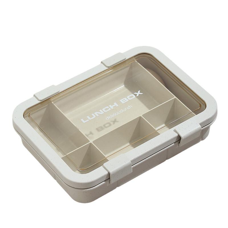 Wheat Straw Lunch Box With Five Compartments For Office And School Use