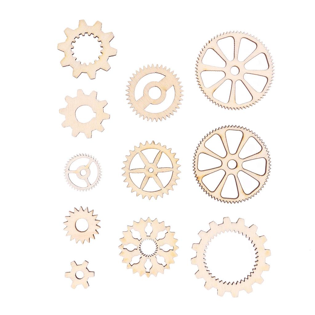 20Pcs Wood Jigsaw Gears Assorted Sizes for Crafting Decorative Accessories Art Projects DIY Ornament Scrapbooking Wall