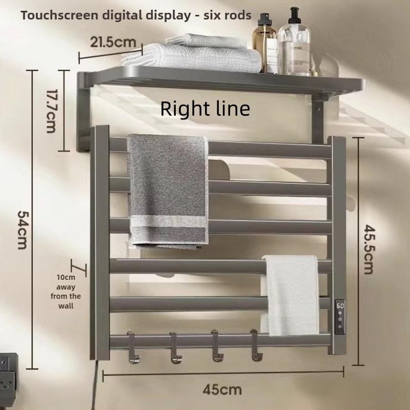 Bathroom Electric Bath Towel Carbon Fiber Warmer Heating Towel Rack Intelligent Constant Temperature Towel Dryer Shelf