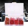 500Pcs Carbon Steel Plated White Zinc Red Insulation Flat Washer Set