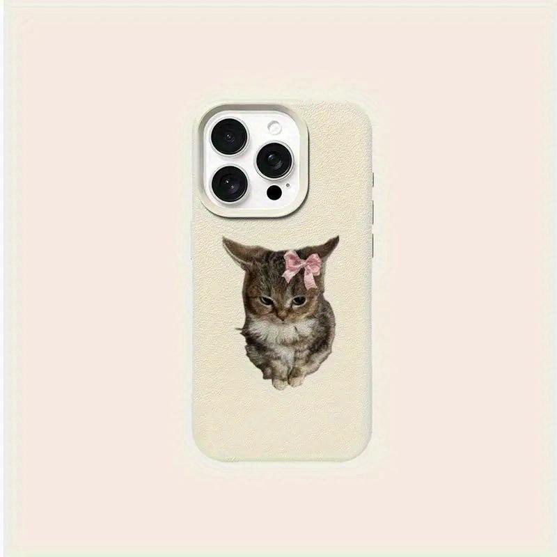 Mignon Et Adorable Design de Chaton à Noeud Papillon pour iphone 17 16 Pro Max/14/16/15/13 Pro/12/11 Housse de Protection Durable Et Anti-Choc