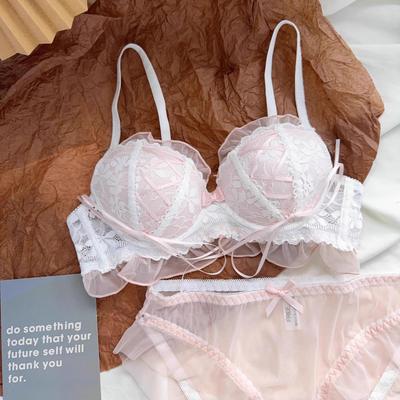 Sutien Lolita japonez cu șireturi, fără sârmă, push-up, pentru piept mic