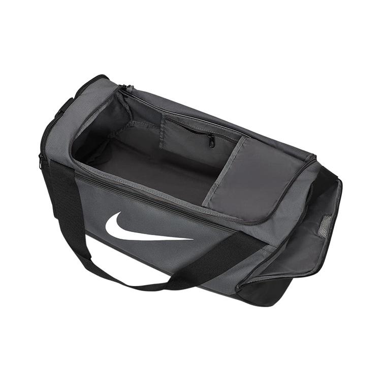 New Nike Brasilia Polyester One Shoulder Crossbody Portable Luggage Bag, Gym Bag Trumpets Unisex Black Gray DM3976-068