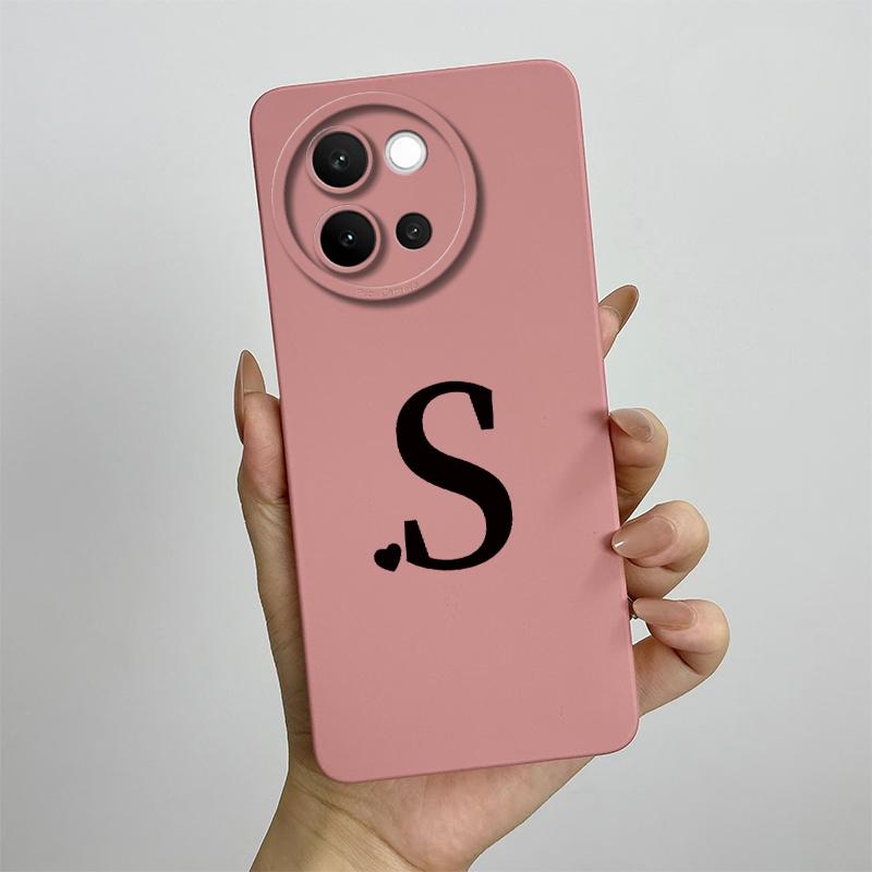 For Vivo V40 Lite Case 2024 Cute Letters Shockproof Capa Liquid Silicone Back Protector Phone Cover For Vivo V40 Lite 5G Bumper