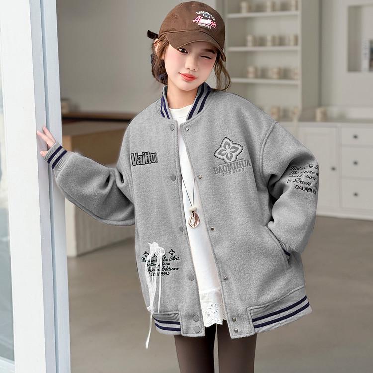 2025 Mädchen Rosa Langarm Stilvolle Herbstjacke
