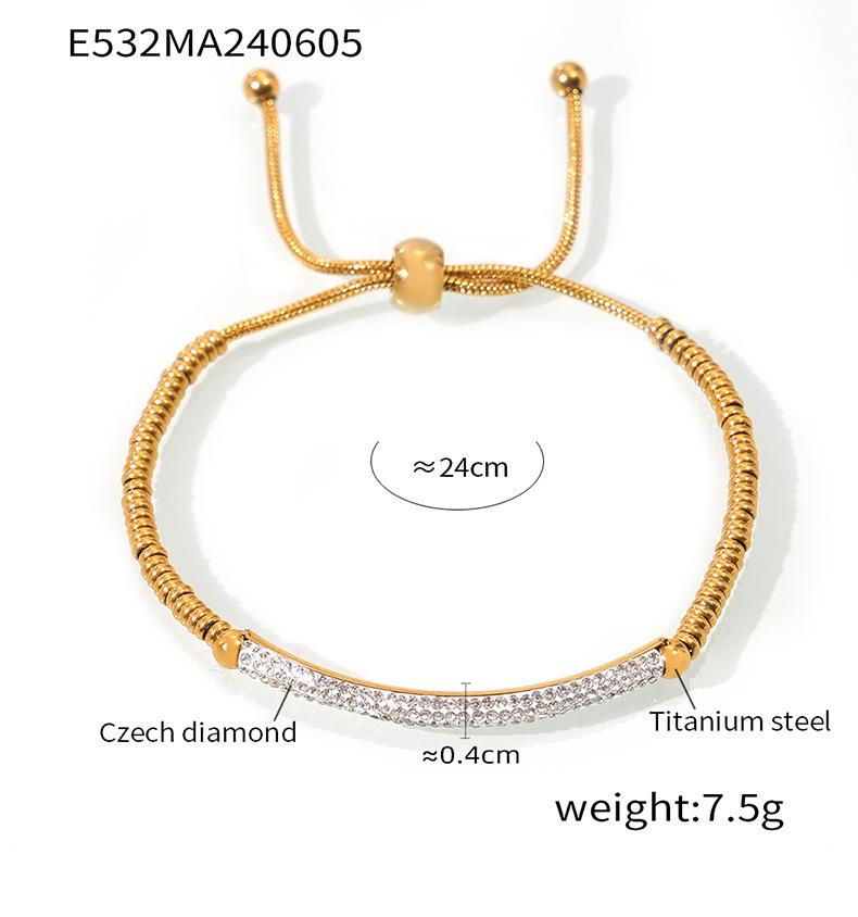 

Non Fading Adjustable Women s Bracelet 18K Gold Plated Waterproof Stainless Steel Beads Bracelet For Women Luxury Woman Jewelry