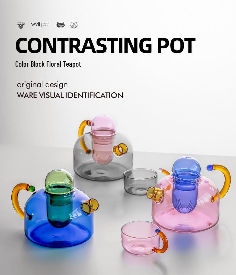 Compact High-Temp Resistant Glass Tea Pot with Filter and Electric Ceramic Stove Compatibility