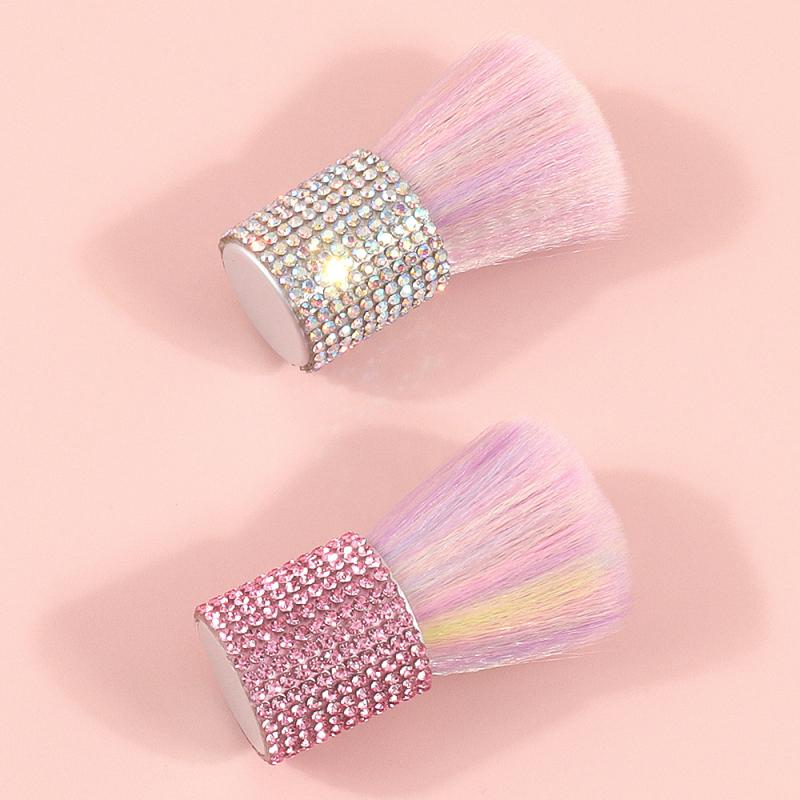 Nail Dust Brush Colour  Bling Handle Nail Art Cleaning Brush Blush Brush Manicure Tool Supplies