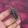Labradorite Pendant Handmade Beetle Jewelry Copper Wire Wrapped Gemstone Pendant