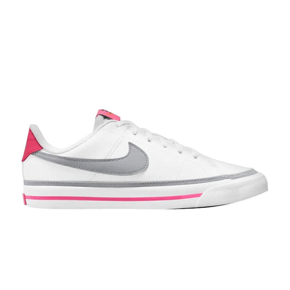 Nike Court Legacy GS  White Pink Prime Light Smoke Grey  DA5380-111 Kids Shoes 35.5