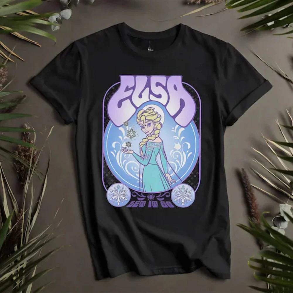 Elsa Frozen Cute Black T Shirt Gift For Family S