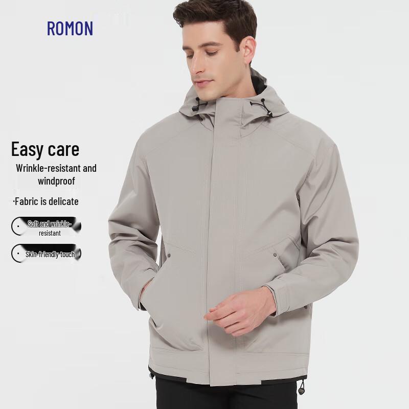 

Romon Men s Hooded Windproof Wrinkle-Resistant Jacket 2XL