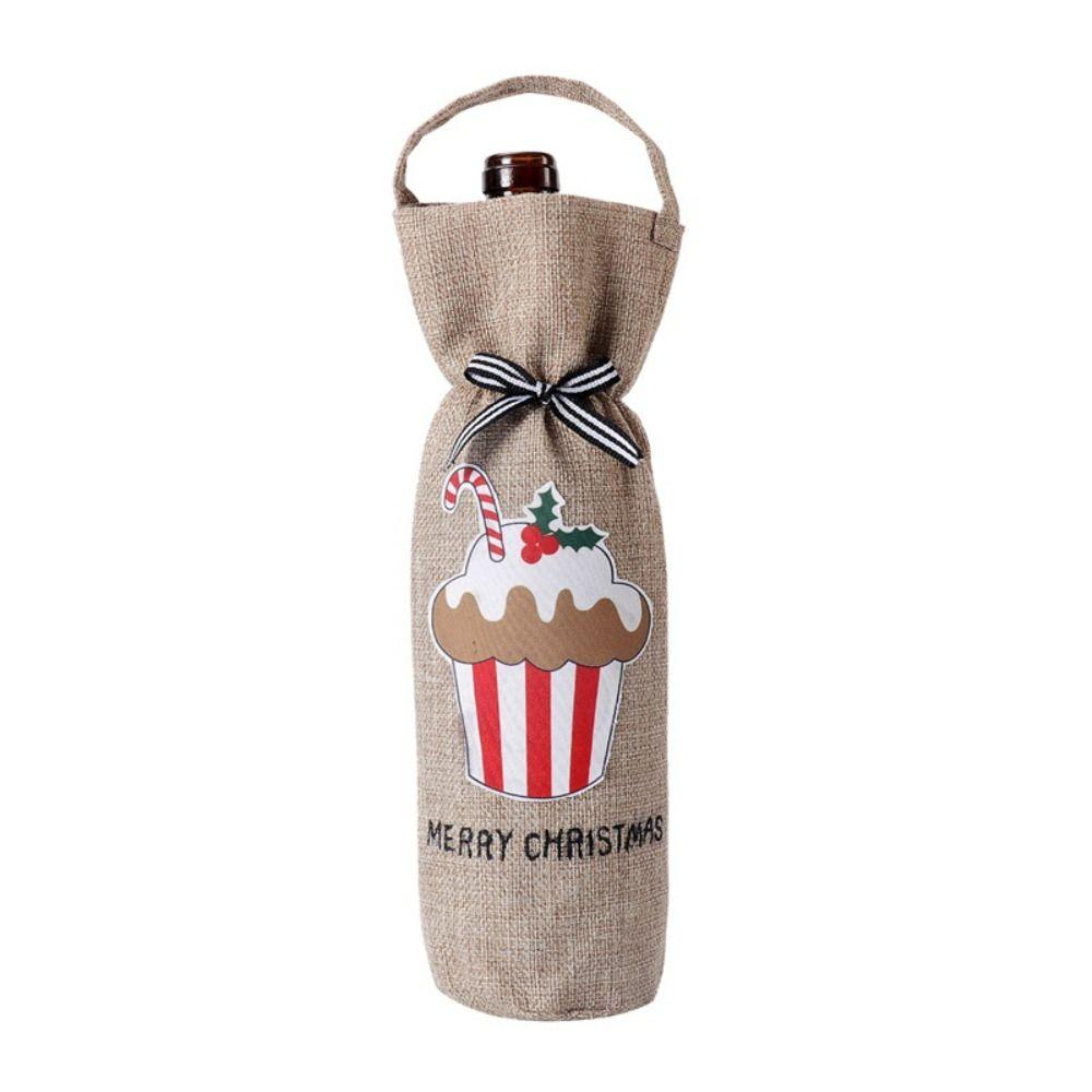 

Portable Christmas Wine Bottle Cover Reusable Champagne Wine Bag Family style 3