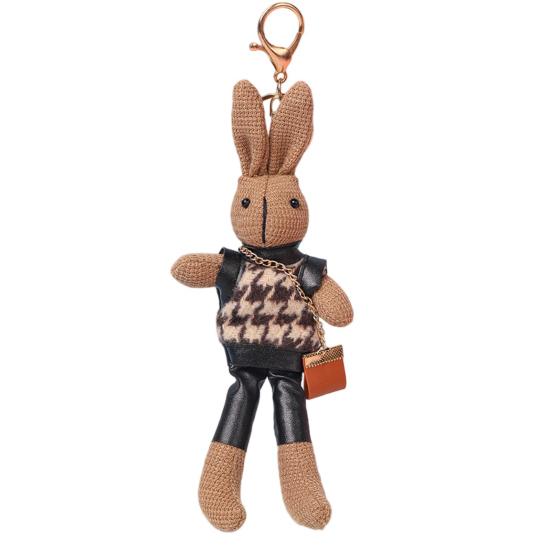 Doll Keychain Animal Design Comfortable Touch Soft Texture Not Easy To Deform Full Filling Decorate Exquisite    Keychain Bag Accessory