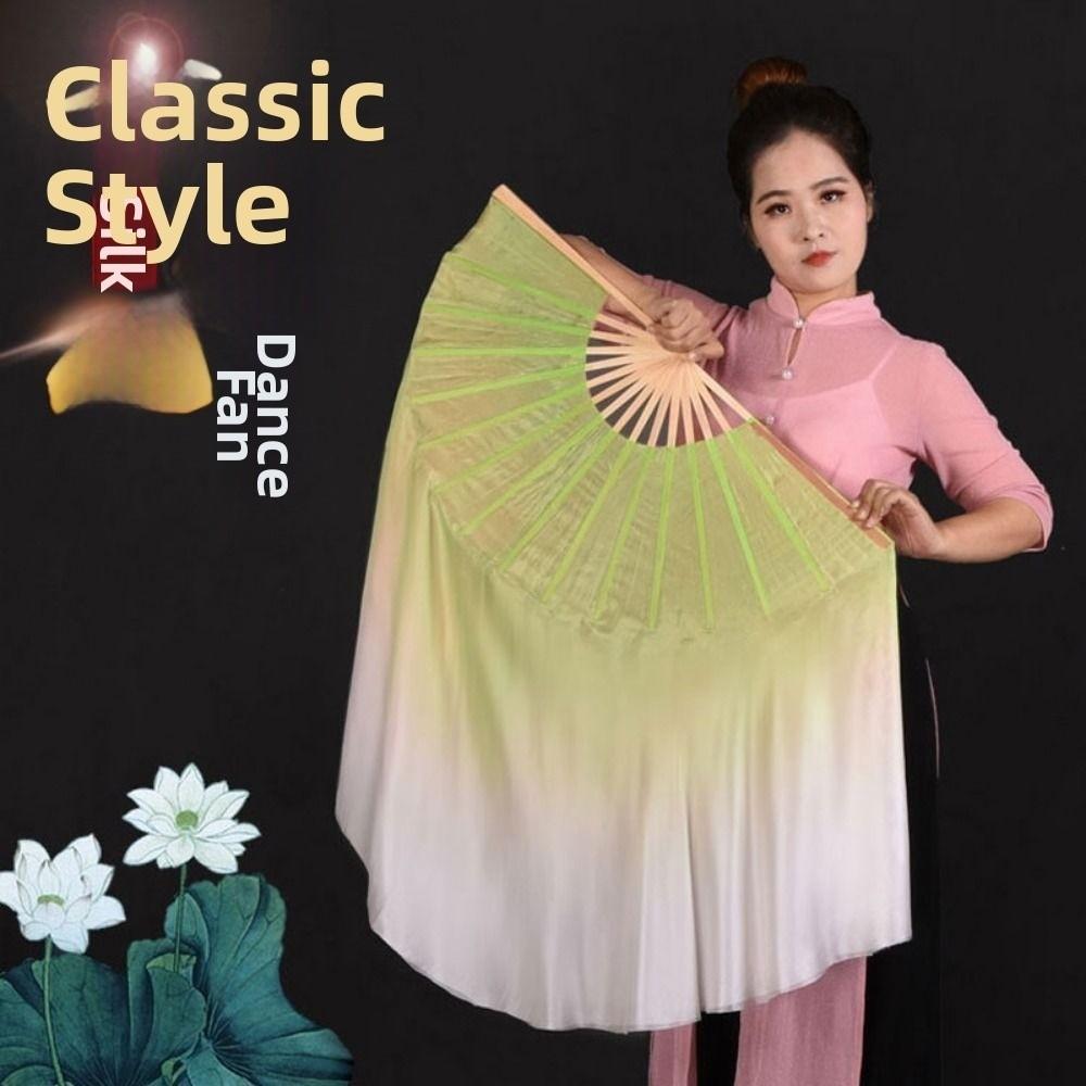 10/20cm Half Circle Silk Veil Chinese Short Bellydance Fan Hand Dye Adults Fan Kid Women