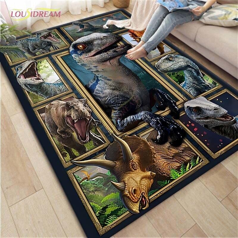 Jurassic Park Dinosaur Pattern Carpet Anti-Skid Area Floor Mat Rug Non-slip Mat Dining Room Living Room Soft Bedroom Carpet