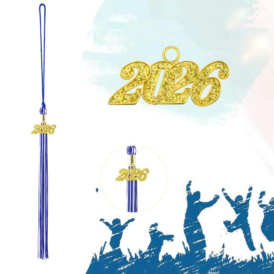 Tassel Maturalny 2026 Tassel na Czapkę Maturalną 16" Tassel z Rokiem 2026 Breloki z Zawieszkami do Ceremonii Imprezowych Akcesoria