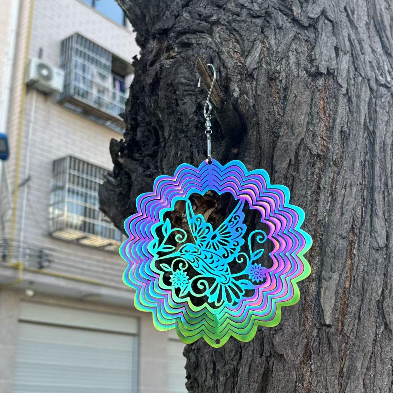 

15cm 3D Colorful Metal Mirror Wind Chime Ornament