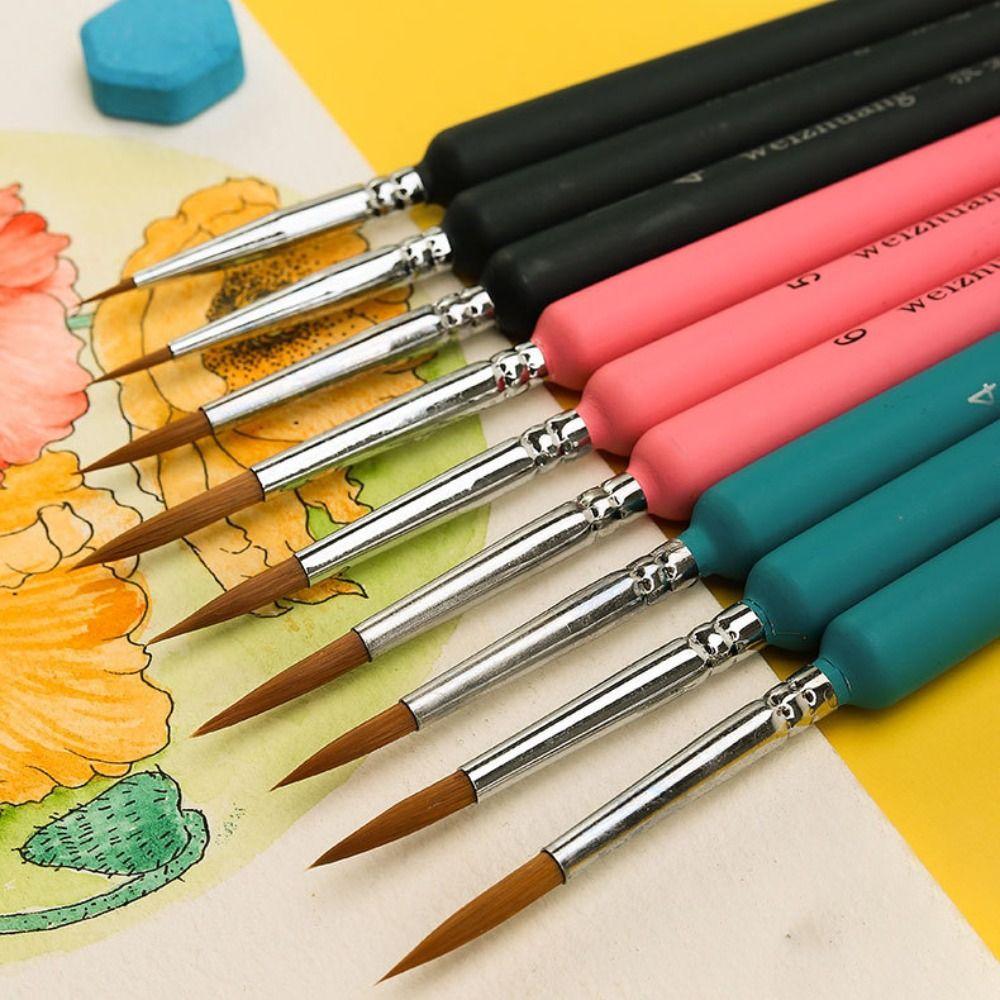 11pcs No Shedding Miniature Paint Brushes Ergonomic Handle Detailing Brush Art Student