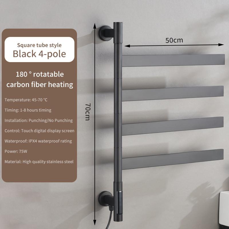 Stainless Steel Intelligent Electric Towel Rack Bathroom LED Digital Display Constant Temperature Drying Storage Rack