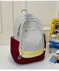School bag: new girls' backpack, travel-friendly, lightweight, stylish versatile backpack, high-end color-block patchwork, fresh little schoolbag