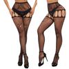 Plus Size High Waist Suspender Garter Belt Fishnet Thigh Stockings Pantyhose Open Crotchless Sexy Body Suit Tights For Woman Xxl