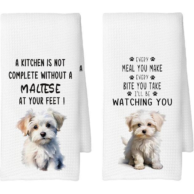 Long-Haired Dachshund Kitchen Towels Set of 2, Dog Gifts for Women, Dachshund Gifts, Dog Lover Mom Gift Tea Towels Kitchen Hand Towels 16x24 Inch for