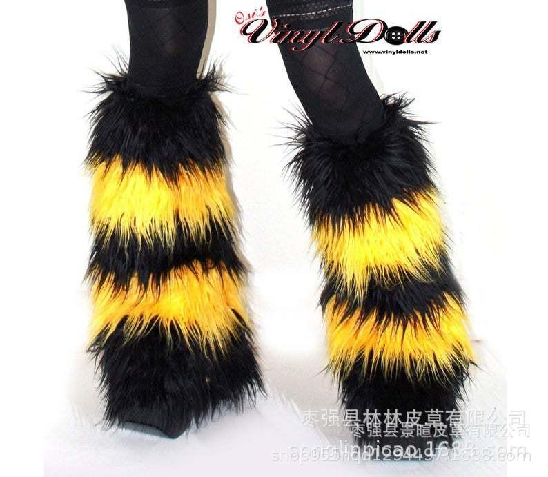 Subculture White Fluffy Socks Cover Women's Q Show Leg Ring Medium Tube Calf Socks Star Element Plush Leg Cover K
