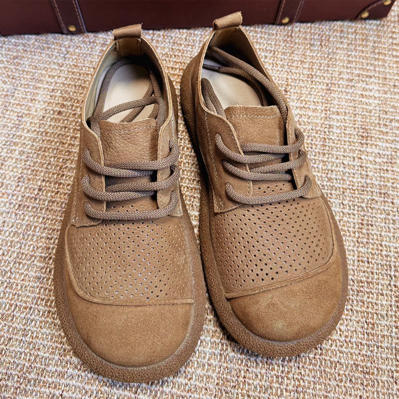 Men's Top Grain Leather Casual Shoes - 2025 Summer Edition, Big Toe Genuine Leather, Breathable Non-slip Soft Sole.