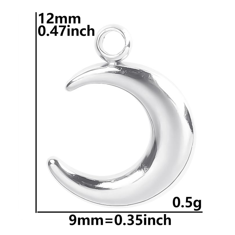 Fashion Moon Charm Pendant Metal 304 Stainless Steel Charms For Jewelry Making Supplies Wicca Components DIY Earrings Bracelets