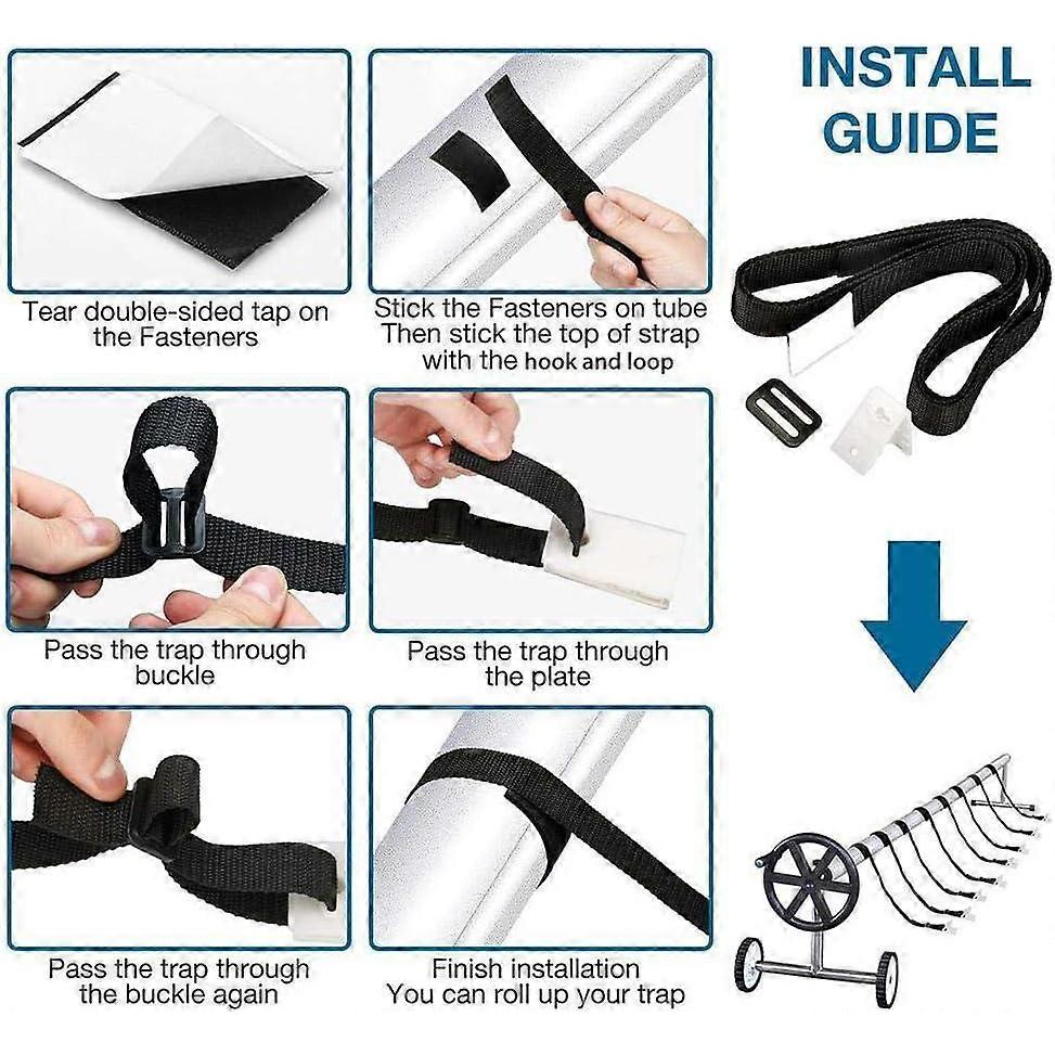 Gorgeousy Swimming Pool Solar Cover Reel Fixing Kit,Swimming Pool Cover Reel Set Firm, Firm and Sturdy Swimming Pool Solar Reel Tube