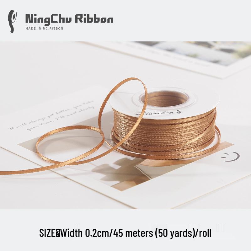 2mm Double-Sided Satin Ribbon Bookmark for Wedding Bows and Gift Wrapping