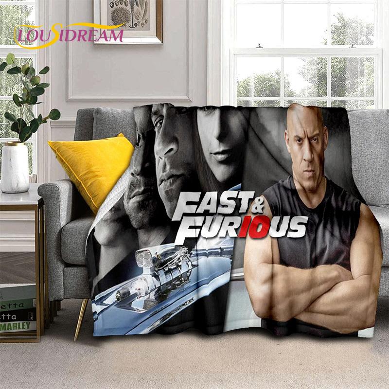Fast & Furious X 10 Film Druckdecke, Weiche Überwurfdecke für Zuhause Schlafzimmer Bett Sofa Picknick Reise Büro Abdeckdecke Kinder