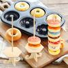 1 Set Donut-Präsentationsständer Kreative Form Wiederverwendbar Glatte Kante Gratfrei Breite Anwendung Einfache Montage Holz Lebensmittelqualität Dessert Donut-Halter für Bäckerei