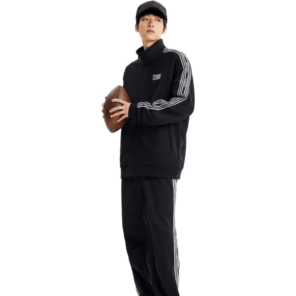 Anta Gestrickte Sport Stehkragen Freizeitjacke Unisex Jacke Basic-Schwarz 972348709-3