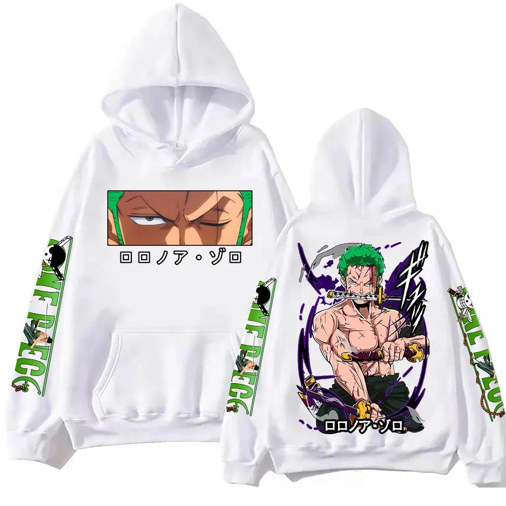 Anime Zoro Hoodie Harajuku Hip Hop Hoodies Men Sweatshirts Hooded Pocket Streetwear Clothes Pullover Tops Sweatshirt Gift