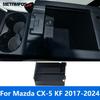 For Mazda CX-5 CX5 KF 2017- 2024 Center Console Armrest Storage Box Tray Pallet Organizer Case Container Locker Accessories