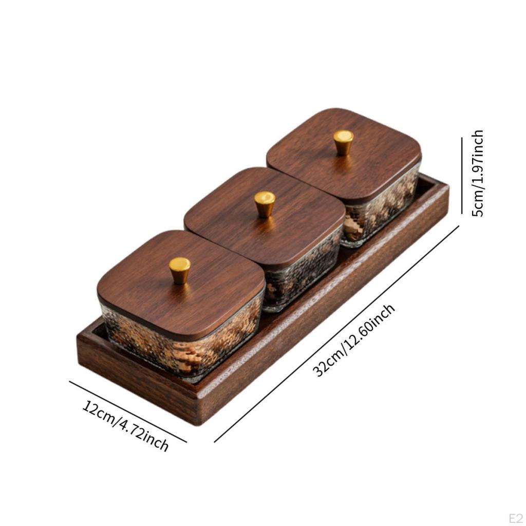 Divided Serving Tray Fruit Snack Food Storage Box Luxury Practical Nut Dish with Lid for Party