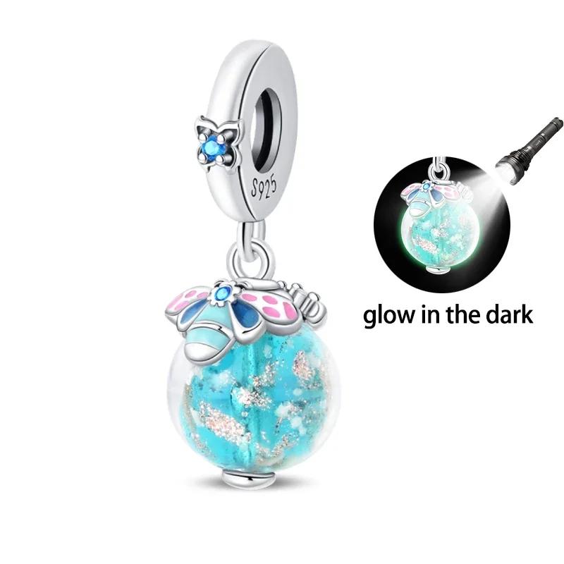 Copper Luminous Elf Glass Insect Planet Wish Bottle Pendant Fit Original Bracelet Diy Jewelry Original Design