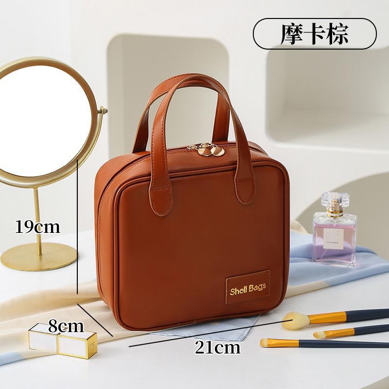 Veganská kůže Dámská kosmetická taška PU Malá čtvercová Make UP Kabelka Velká kapacita přenosná voděodolná Taštička na toaletní potřeby