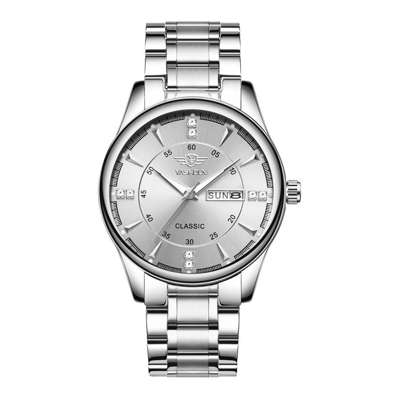 Top Brand Business Fashion Men's Watch Double Calendar Men's Luminous Waterproof Quartz Watch