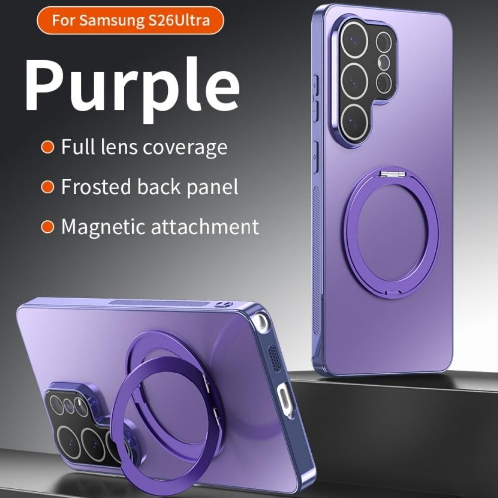 Thin Metallic Paint 360° Rotating Magnetic Ring Holder Case For Samsung S26 S25 S24 Ultra Plus S25FE Plating For Magsafe Cover
