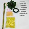 Osmanthus DIY Bouquet Kit: Leaf, Petal, Loose Beads, String, and Flower Weaving Materials