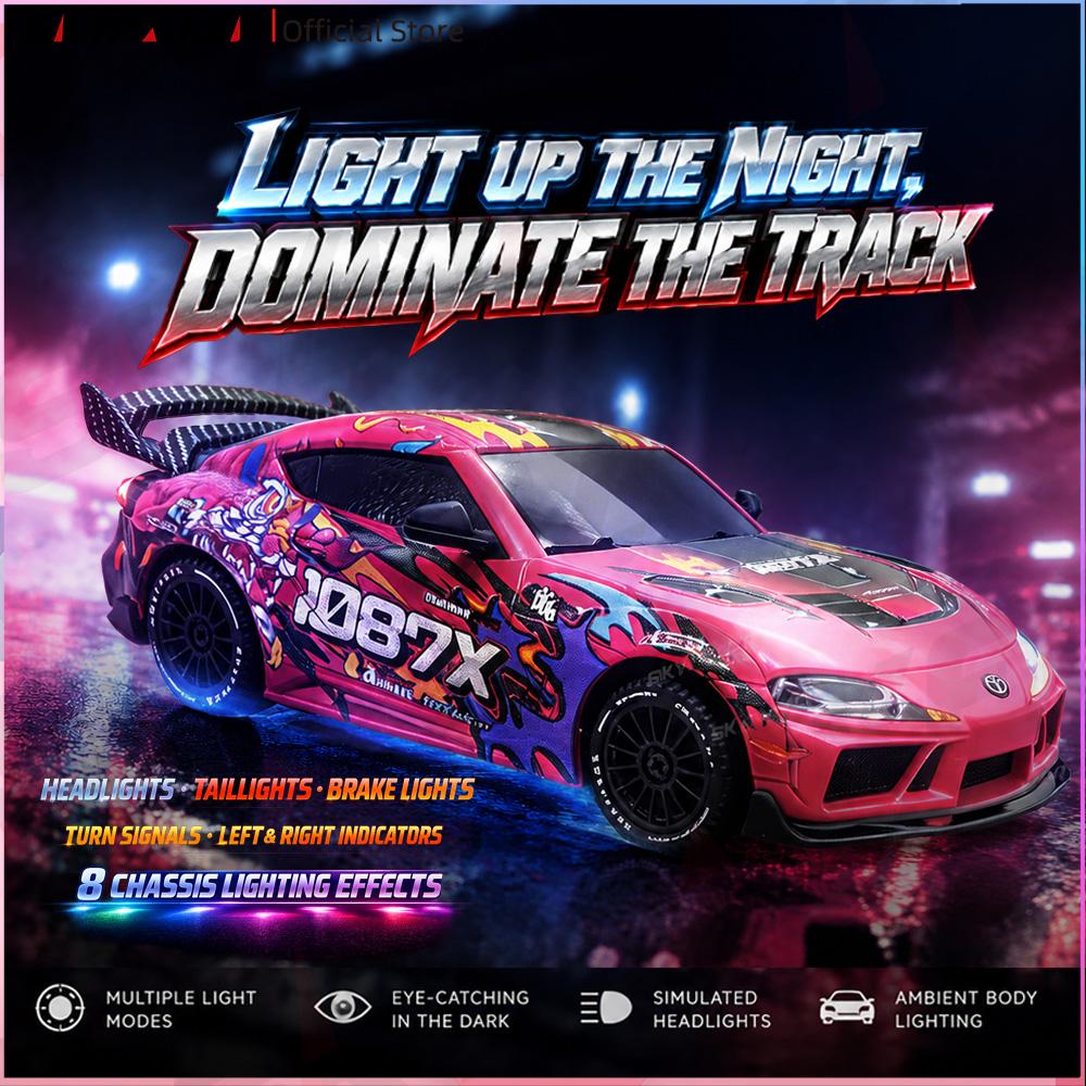 New Professional 1:43 Scale Mini RC Drift Car 4WD 2.4GHz Remote Control with Gyroscope Cool LED Lights Rechargeable Racing Car Toys Gifts for Children