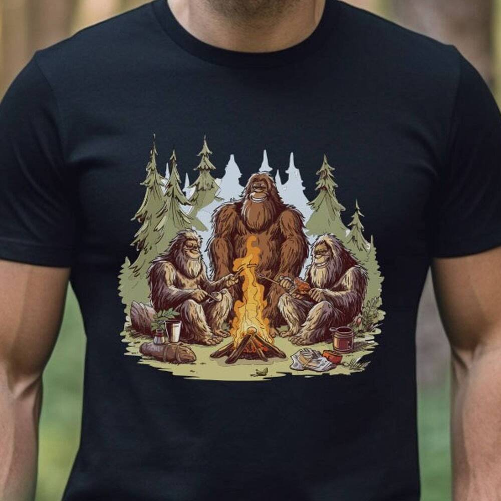 Bigfoot Family Camping Shirt Bigfoot Shirt Sasquatch Family Camping Shirt Funny Unisex T-Shirt XXXXL