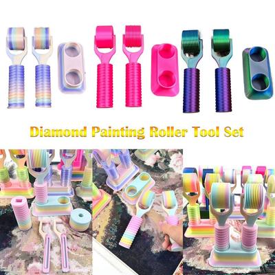 DIY Diamond Painting Roller Tool with Storage Base Handmade Reinforced Pressure Wheel 3D Printed Embroidery