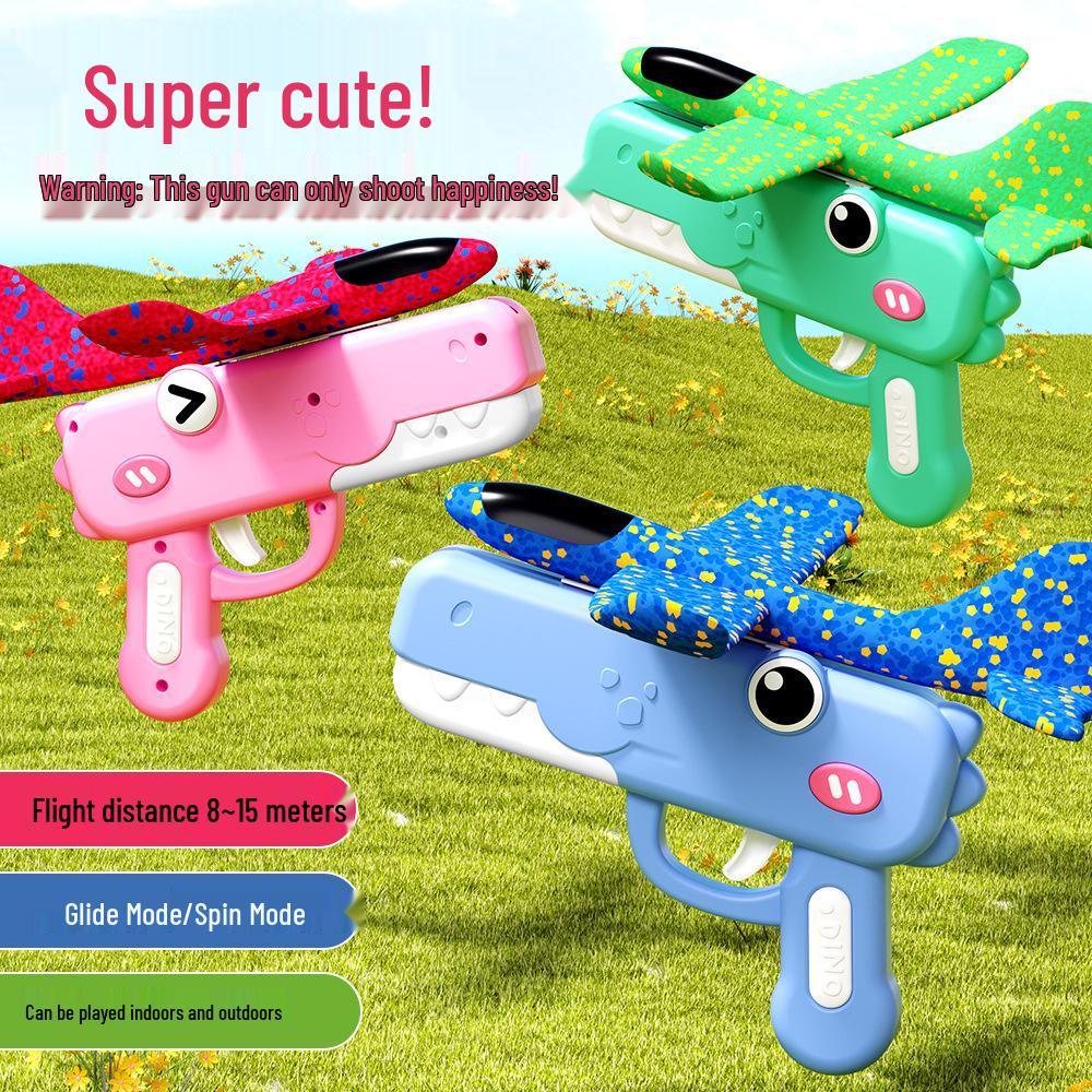 Cute Dinosaur Foam Airplane Gun - Outdoor Ejector Toy for Boys & Girls