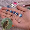 Alownder 20-Pack Fishing Walleye Jig Heads with 3D Holographic Eyes, Round Jig Heads Saltwater Freshwater Walleye jigs Live Bait jigs Bass Trout